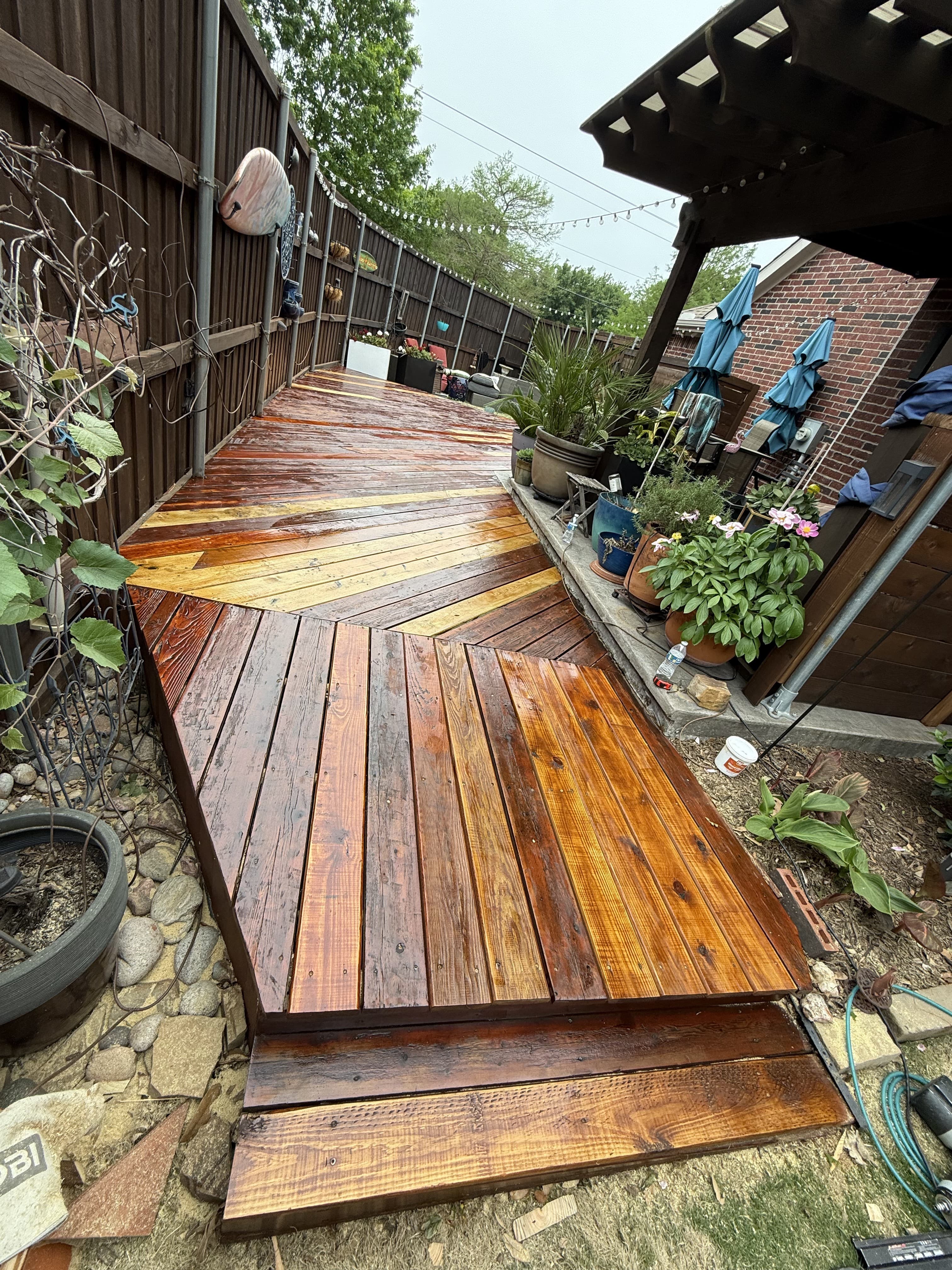 Custom cedar deck by North Texas Builders